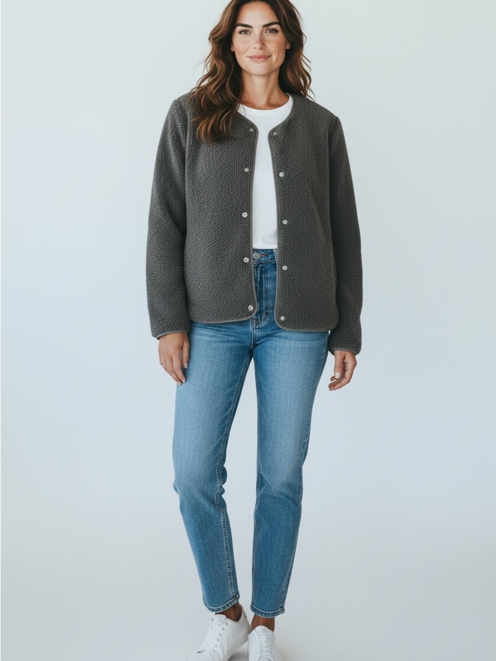 Old Navy Women’s Fall Black Faux-Sherpa Snap-Front Teddy Jacket Pockets Size M